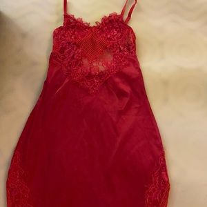Red Satin/ Lace Dress